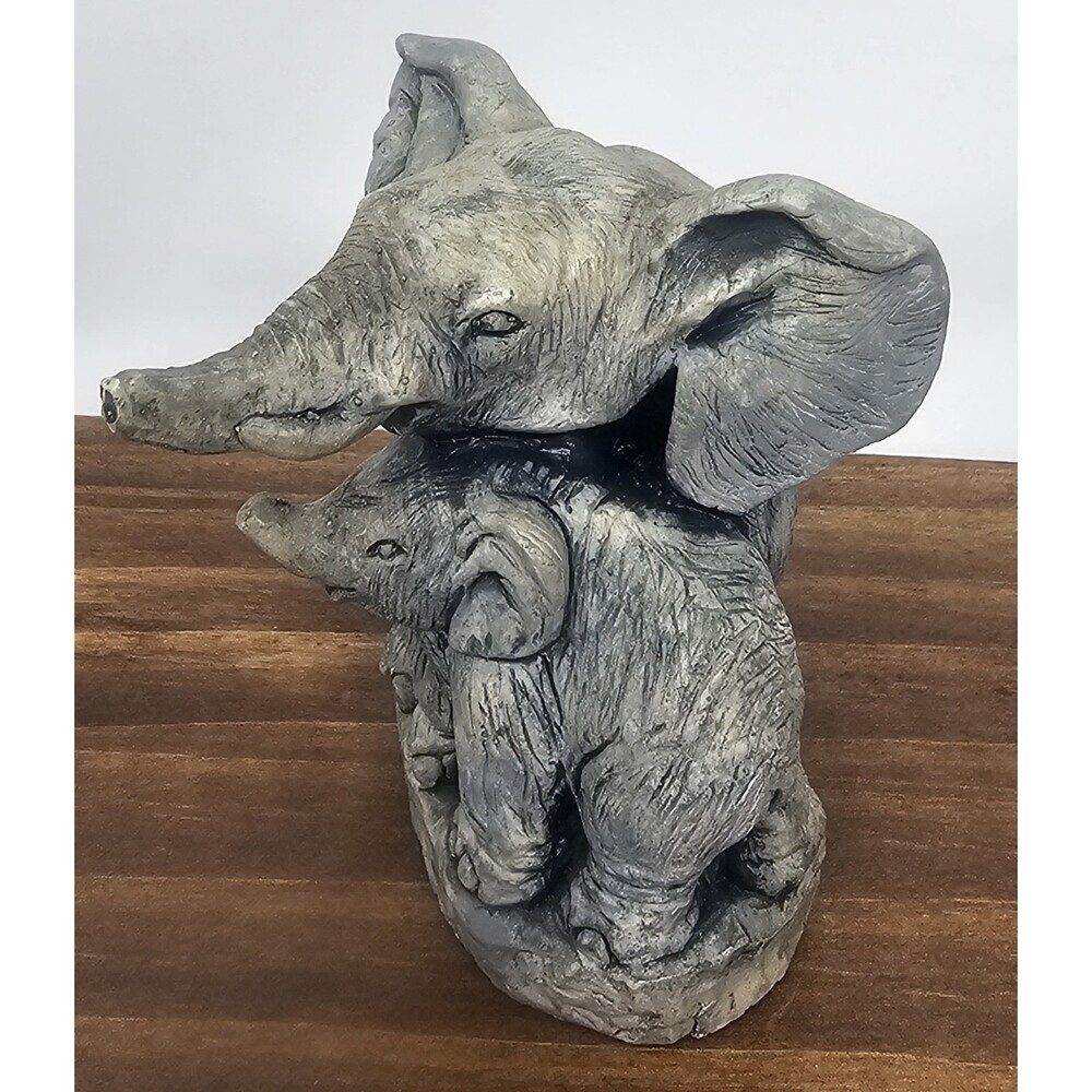Vintage Mt. St. Helen's Volcanic Ash Elephant & Calf Figurine Sculpture 80s 3x3" - Picture 4 of 6